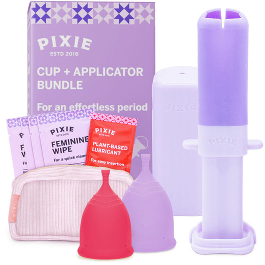 Pixie 2 Menstrual Cups and Applicator Bundle